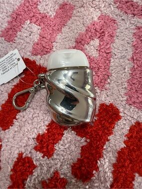 BBW Metal  Keychain Hand Sanitizer Holder with White Cap